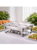 relaxdays 3 x Gastro-Behälter "GN 1/3" in Silber - (B)32,5 x (H)6,5 x (T)17,6 cm