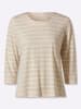 WITT WEIDEN 3/4-Arm-Shirt in ecru-sand-gemustert