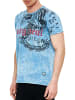 Rusty Neal Verwaschenes T-Shirt mit Eagle-Print in Blau