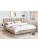 Beliani Doppelbett MIRIBEL in Beige/Gold - (W) 207 x (H) 112 x (L) 218 cm