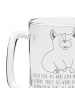 Mr. & Mrs. Panda Gravur Bierkrug Corgie mit Spruch in Transparent