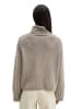 Marc O'Polo Gerippter Rollkragen-Pullover loose in Stone Taupe Melange