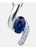 Diamant L'éternel Halskette aus 375 Weißgold mit Lab Grown Diamant mit Saphir