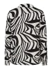 More & More stylishe Langarmbluse, Alloverprint in black/offwhite