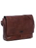 SID & VAIN Leder-Messenger Laptoptasche Leder Umhängetasche Unisex SPENCER in braun