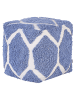 Beliani Pouf ROJHAN in Beige/Blau - (W) 40 x (H) 40 x (L) 40 cm