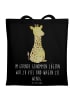 Mr. & Mrs. Panda Tote Bag Giraffe Zufrieden mit Spruch in Schwarz