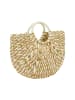 IZIA Women Handbag in Dark Beige Offwhite