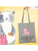 Mr. & Mrs. Panda baumwollbeutel Schwein Glück mit Spruch in Light Grey