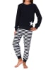 NORMANN Frottee Schlafanzug Bündchen Pyjama Sterne - 82582 in navy