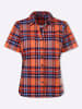 Sieh an! Karobluse in papaya-himmelblau-kariert