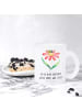 Mr. & Mrs. Panda Tee Tasse Hummel Blume mit Spruch in Transparent