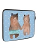 Mr. & Mrs. Panda Laptoptasche Bär Freundin ohne Spruch in Blau Pastell