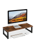 relaxdays Monitorständer in Braun/ Schwarz - (B)55 x (H)15 x (T)23 cm
