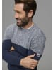 Man's World Rundhalspullover in blau melange