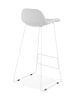 KADIMA DESIGN Barhocker mit Lehne aus Stoff und Metall | Modernes Design in Grau-Weiß