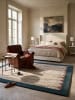 KADIMA DESIGN Teppich Wolle für Fußbodenheizung DARENT modern Wohnzimmer in Petrol