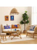 Atmosphera Créateur d'intérieur Hängelampe SEA VIEW, natürliche Rattan in Beige, (B) 56 x (H) 30 x (L) 56 cm