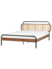 Beliani Doppelbett BOUSSICOURT in Braun/Schwarz - (W) 202 x (H) 88 x (L) 210 cm