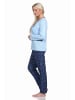 NORMANN Pyjama Schlafanzug lang Tupfen - 77394 in hellblau