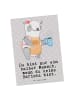 Mr. & Mrs. Panda Postkarte Barista Herz mit Spruch in Grau Pastell