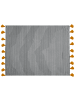 Beliani Kuscheldecke SUNWAL in Schwarz/Orange/Weiß - (W) 130 x (H) 0.3 x (L) 170 cm