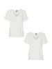 Vero Moda T-Shirt 2er-Set Basic V-Ausschnitt Top in Weiß
