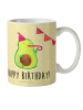 Mr. & Mrs. Panda Kindertasse Avocado Geburtstag mit Spruch in Gelb Pastell