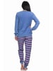 NORMANN Frottee Schlafanzug Bündchen - 77716 in blau