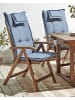 Beliani 2er-Set Gartenstuhl AMANTEA in Braun/Blau