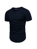 Amaci&Sons Basic Oversize T-Shirt mit V-Ausschnitt BELLEVUE in Navyblau