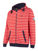 SCHIETWETTER Sweatjacke mit Kapuze Hoodie-Jacke in rot-weiss