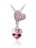Onlinehandel Gruber Doppelherzkette mit Crystals rosa