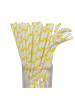 LUXENTU 100er Set Papier-Trinkhalme gepunktet mit Knick 20 cm in Gelb / Weiß