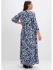 sheego Maxikleid in tiefblau-gemustert