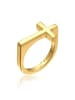 KUZZOI Ring 925 Sterling Silber Kreuz in Gold