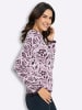 WITT WEIDEN Jacquard-Pullover in aubergine-ecru-gemustert