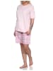 NORMANN kurzarm Schlafanzug Shorty karierter Hose Jersey - 72823 in rosa