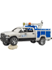 bruder Spielzeugauto 02509 RAM 2500 Service Truck mit Kran und Rundumleuchte - 4-9 J