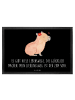 Mr. & Mrs. Panda Schmutzfangmatte Capybara Blume mit Spruch in Schwarz