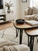 KADIMA DESIGN Massivholz-Metall Couchtisch Set, Industrie-Design, Platzsparend