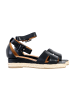 Divine Factory Sandalen mit Keilabsatz und Riemchen Schwarz