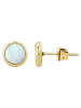 Adeliás Damen Ohrringe – Ohrstecker aus Edelstahl mit Perlmutt in gold