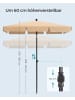 SONGMICS Sonnenschirm Sheld in Taupe - (D)200 x (H)125 cm