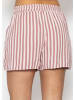 SASSYCLASSY Gestreifte Musselin Shorts in Altrosa