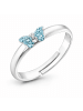 schmuck23 Ring 925 Silber Schmetterling in Hellblau