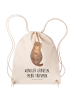 Mr. & Mrs. Panda Gymnastiktasche Otter Muschel mit Spruch in Creme