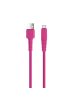 COFI 1453 Setty Ladekabel USB-A auf USB-C KSA-C-1.526 1,5m 10.5W 2,1A Rosa in Transparent