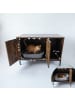 relaxdays Katzenschrank in Dunkelbraun/ Schwarz - (B)80 x (H)55 x (T)50 cm