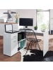 KADIMA DESIGN Design Eckschreibtisch mit Regal 120 x 75,5 x 106,5 cm, Moderner in Weiß